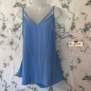 XS / 14W Blue Bell STRAPPY WOVEN CAMI CITY CHIC